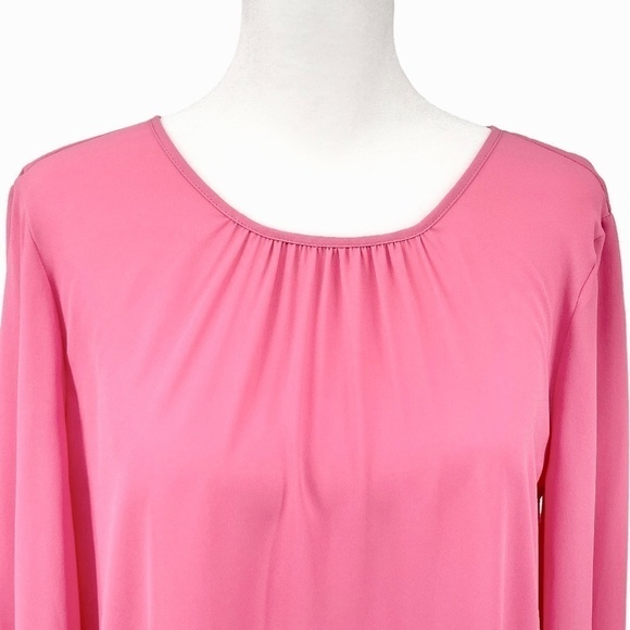 J by J Crew Chiffon Puff Sleeve Blouse, Petal Pink, Size 0 - Picture 4 of 8